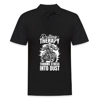 Motorrad Biker Motorbike Motorcycle Therapy - Männer Poloshirt - Schwarz - Vorne - Kai (181cm)