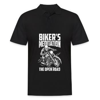 Motorrad Biker Moto Moto Thérapie - Polo Homme - noir - Devant - Kai (181cm)