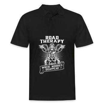 Motorrad Biker Motorbike Motorcycle Therapy - Men's Polo Shirt - black - Front - Kai (181cm)