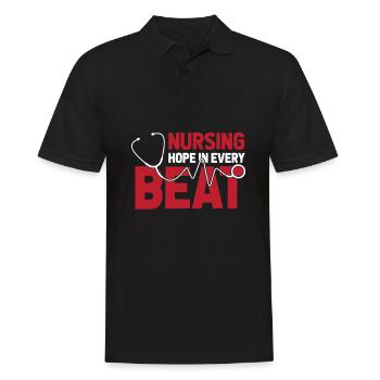 Krankenschwester Ekg - Männer Poloshirt - Schwarz - Vorne - Kai (181cm)
