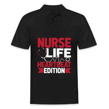 Krankenschwester Ekg - Männer Poloshirt - Schwarz - Vorne - Kai (181cm)