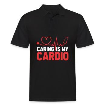 Krankenschwester Cardio Herz - Männer Poloshirt - Schwarz - Vorne - Kai (181cm)