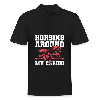 Horse Equestrian Ekg - Men's Polo Shirt - black - Front - Kai (181cm)