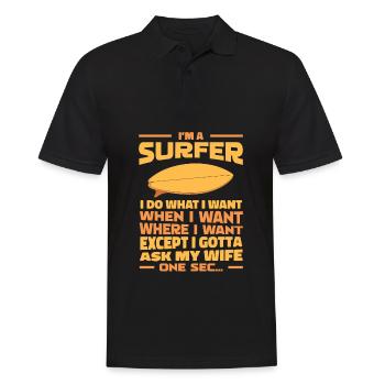 Surfer Surfen - Männer Poloshirt - Schwarz - Vorne - Kai (181cm)