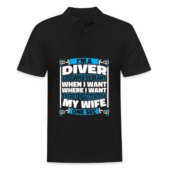 Diving Diver - Men's Polo Shirt - black - Front - Kai (181cm)
