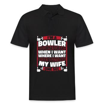 Bowling Bowlen Bowler - Männer Poloshirt - Schwarz - Vorne - Kai (181cm)