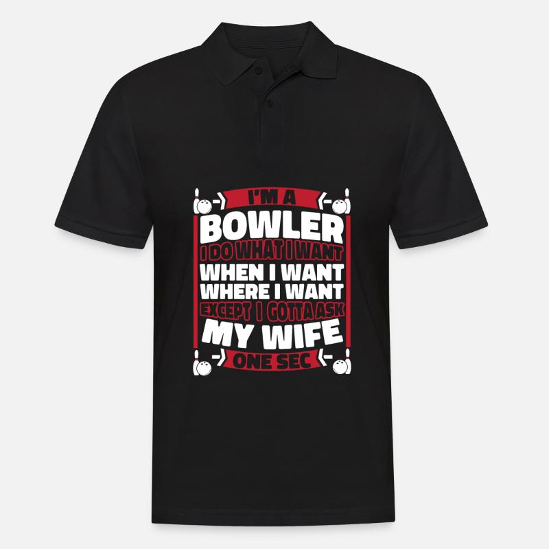 Bowling Bowlen Bowler - Männer Poloshirt - Schwarz