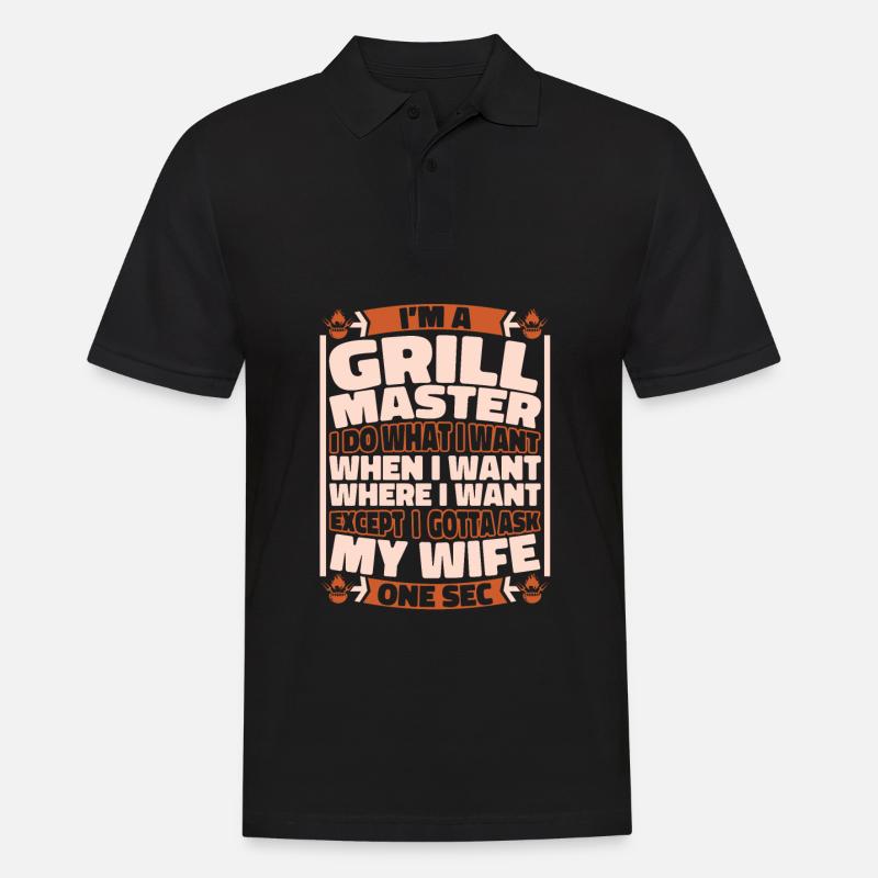 Bbq Grillen - Männer Poloshirt - Schwarz