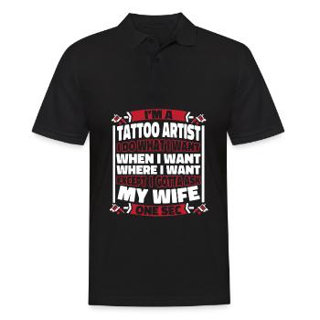 Tattoo Artist Tattoo - Men's Polo Shirt - black - Front - Kai (181cm)