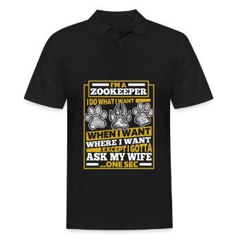 Tierpfleger Zoowärter - Männer Poloshirt - Schwarz - Vorne - Kai (181cm)