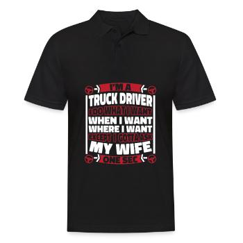 Lkw Fahrer Trucker Lastwagenfahrer - Männer Poloshirt - Schwarz - Vorne - Kai (181cm)