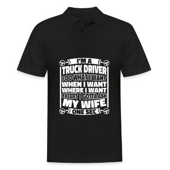 Lkw Fahrer Trucker Lastwagenfahrer - Männer Poloshirt - Schwarz - Vorne - Kai (181cm)