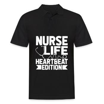 ECG de l’infirmière - Polo Homme - noir - Devant - Kai (181cm)
