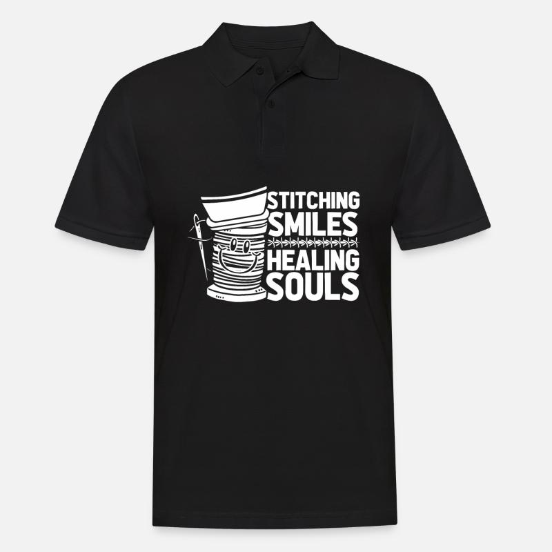 Krankenschwester Lächeln - Männer Poloshirt - Schwarz