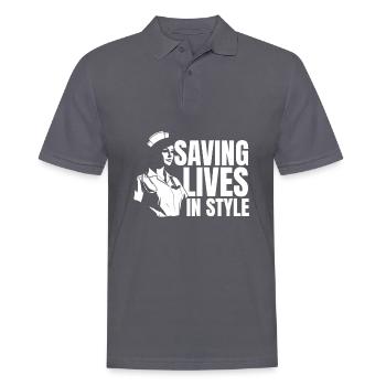Krankenschwester Mode - Männer Poloshirt - Anthrazit - Vorne - Nico (186cm)