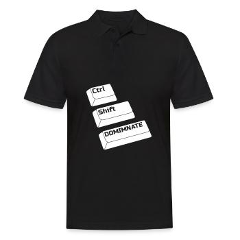 Gamer Gaming Keyboard Shortcuts Ctrl Alt Defeat - Men's Polo Shirt - black - Front - Kai (181cm)