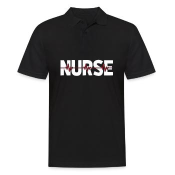 Krankenschwester - Männer Poloshirt - Schwarz - Vorne - Kai (181cm)