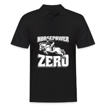 Pferd Reitsport - Männer Poloshirt - Schwarz - Vorne - Kai (181cm)