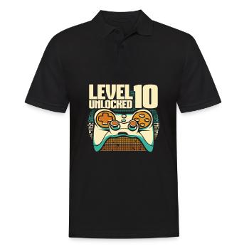 Gamer Gaming Niveau 10 Débloqué - Polo Homme - noir - Devant - Kai (181cm)