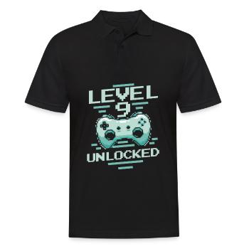 Gamer Gaming Level 9 Unlocked - Men's Polo Shirt - black - Front - Kai (181cm)