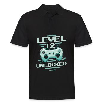 Gamer Gaming Level 12 Unlocked - Men's Polo Shirt - black - Front - Kai (181cm)