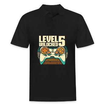 Gamer Gaming Level 5 Unlocked - Männer Poloshirt - Schwarz - Vorne - Kai (181cm)
