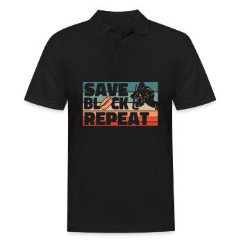 Eishockey Torwart - Männer Poloshirt - Schwarz - Vorne - Kai (181cm)
