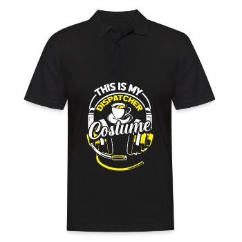 Notruf Leitstelle Einsatzzentrale - Männer Poloshirt - Schwarz - Vorne - Kai (181cm)