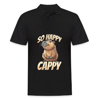 Capybara Capybara Drôle - Polo Homme - noir - Devant - Kai (181cm)