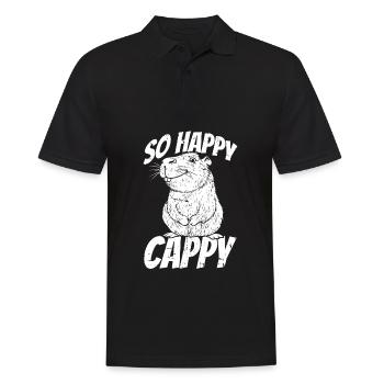 Capybara Wasserschwein - Männer Poloshirt - Schwarz - Vorne - Kai (181cm)