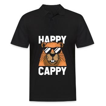 Capybara Wasserschwein - Männer Poloshirt - Schwarz - Vorne - Kai (181cm)