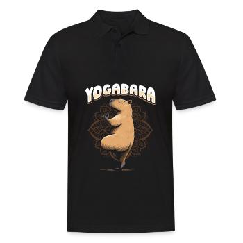 Capybara Wasserschwein Yoga - Männer Poloshirt - Schwarz - Vorne - Kai (181cm)