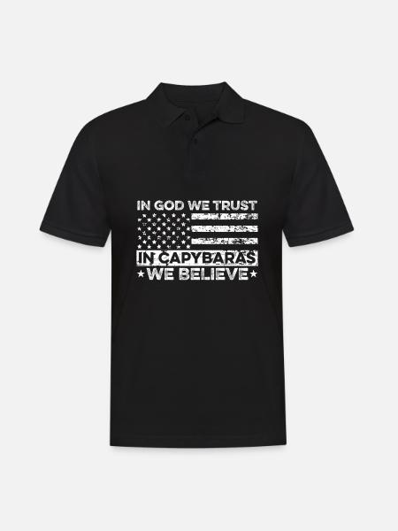 Capybara Capybara Drapeau des États-Unis - Polo Homme - noir