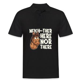 Pferd Reitsport - Männer Poloshirt - Schwarz - Vorne - Kai (181cm)