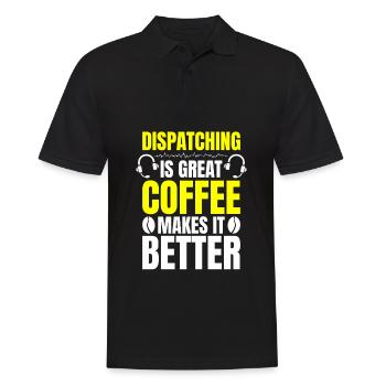 Notruf Leitstelle Einsatzzentrale - Männer Poloshirt - Schwarz - Vorne - Kai (181cm)
