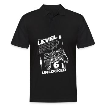 Gaming .6 Anniversaire 6 ans Gamer - Polo Homme - noir - Devant - Kai (181cm)