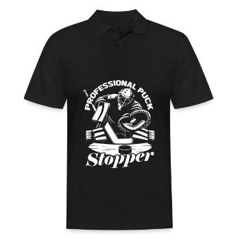 Eishockey Torwart Torwart Puck Hockey Puck - Männer Poloshirt - Schwarz - Vorne - Kai (181cm)