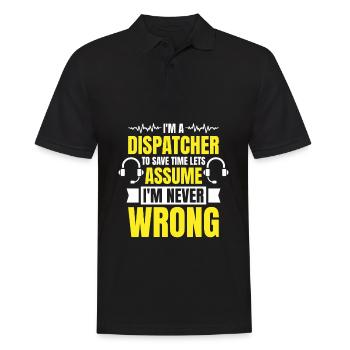 Notruf Leitstelle Einsatzzentrale - Männer Poloshirt - Schwarz - Vorne - Kai (181cm)