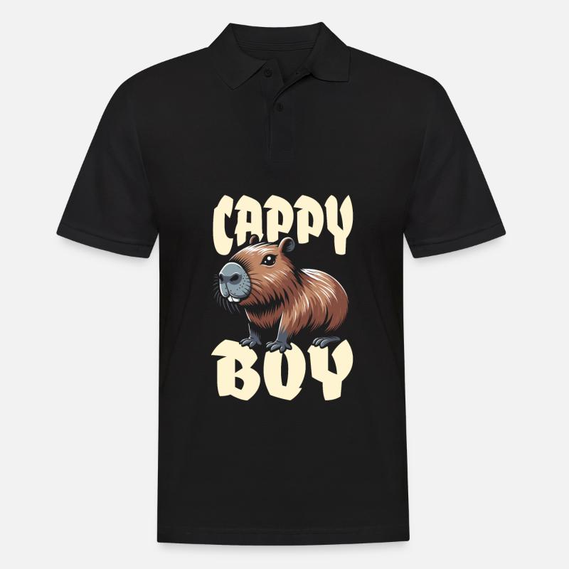 Capybara Wasserschwein Cappy Boy - Polo Homme - noir