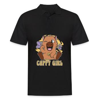 Capybara Wasserschwein Cappy Girl - Polo Homme - noir - Devant - Kai (181cm)