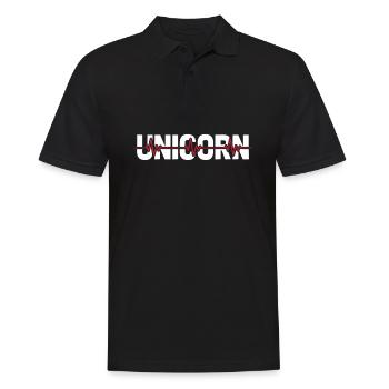 Einhorn Licorne Ekg Rythme cardiaque - Polo Homme - noir - Devant - Kai (181cm)