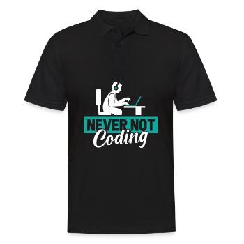 Développeur, Codeur, Programmeur - Polo Homme - noir - Devant - Kai (181cm)