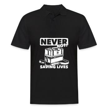 Rettungsdienst Sanitäter Rettungssanitäter - Männer Poloshirt - Schwarz - Vorne - Kai (181cm)