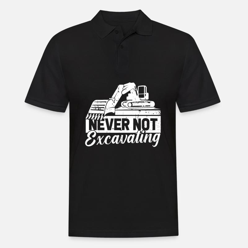 Baggerfahrer - Männer Poloshirt - Schwarz
