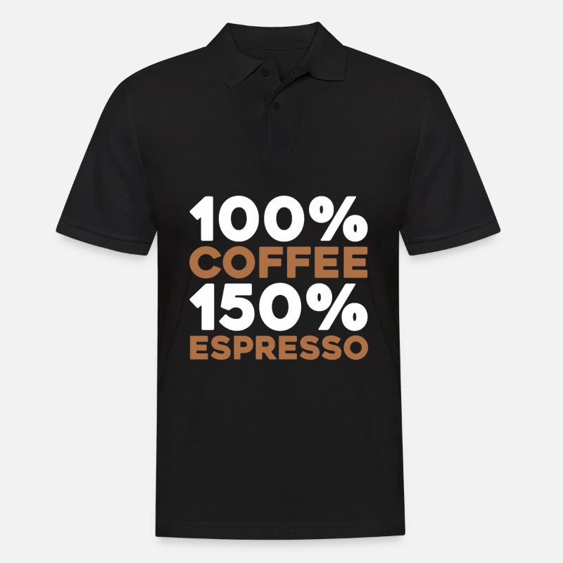 Kaffee Espresso - Männer Poloshirt - Schwarz
