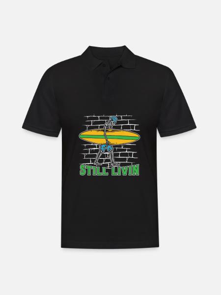Surfer Surfen - Männer Poloshirt - Schwarz