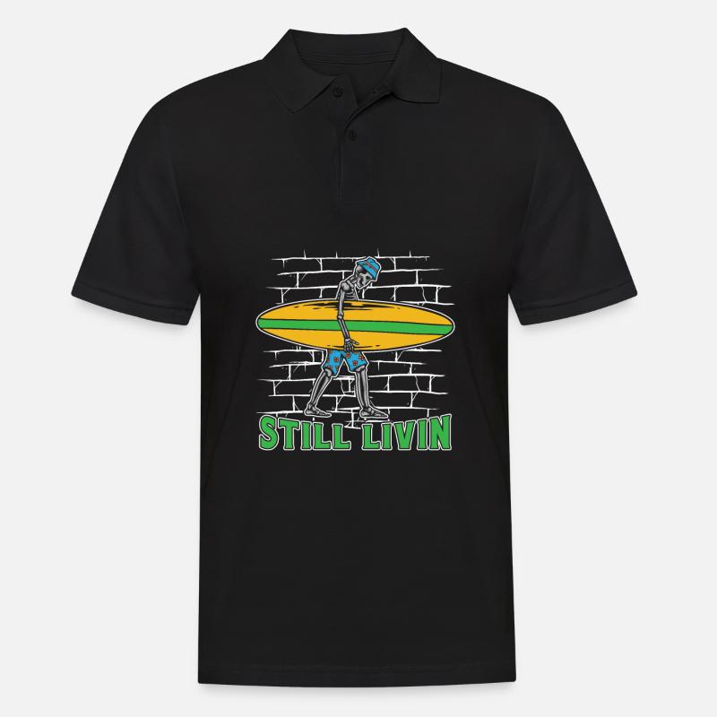 Surfer Surfen - Männer Poloshirt - Schwarz