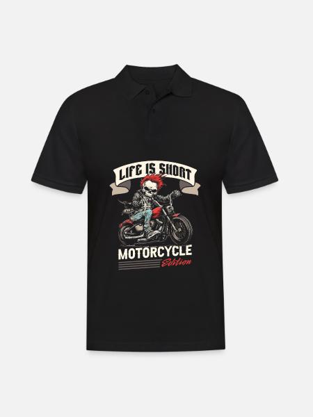 Motorrad Biker Motorbike - Männer Poloshirt - Schwarz