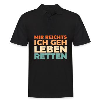 Rettungsdienst Sanitäter Rettungssanitäter - Männer Poloshirt - Schwarz - Vorne - Kai (181cm)