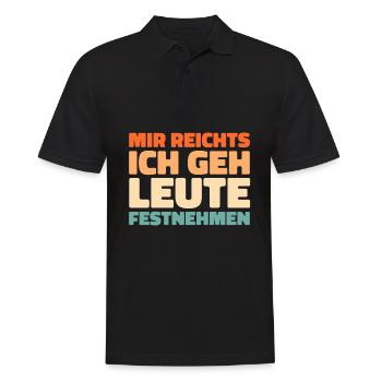 Polizist Polizei - Männer Poloshirt - Schwarz - Vorne - Kai (181cm)